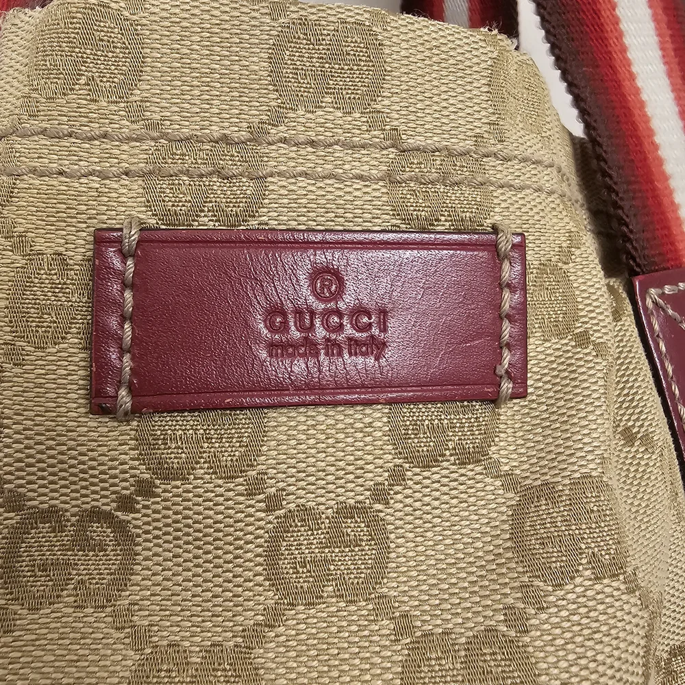 Gucci Monogram Tote with Red Netting